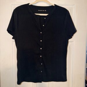 Abercrombie & Fitch Ribbed Button-Through Top